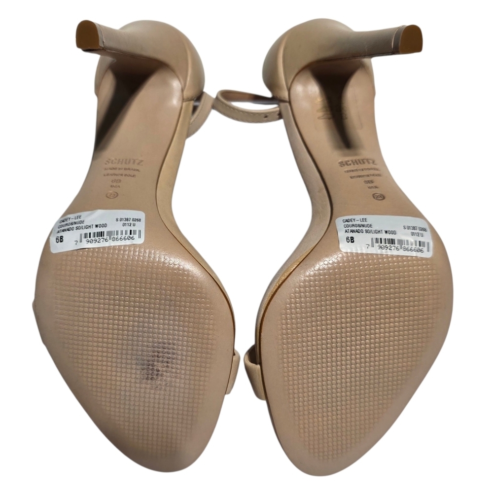 NWOT SCHUTZ CADEY LEE LEATHER NUDE HEELS SZ 6 - Picture 7 of 11